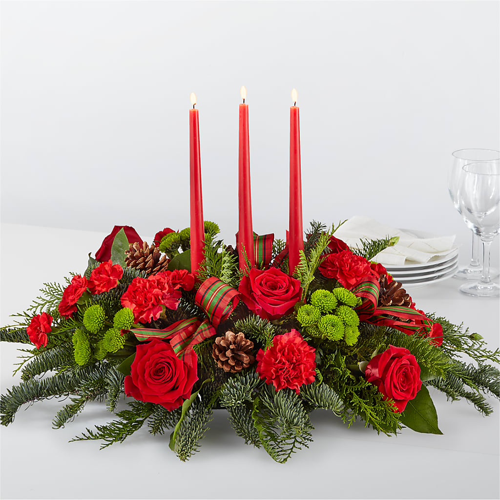 By the Candlelight Centerpiece – Colonial Flower Shoppe, Somers CT