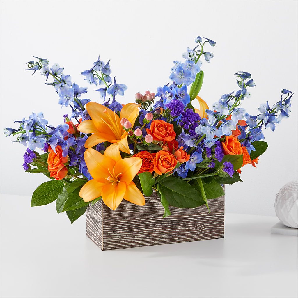 Radiant Citrus Box Bouquet – Colonial Flower Shoppe, Somers CT
