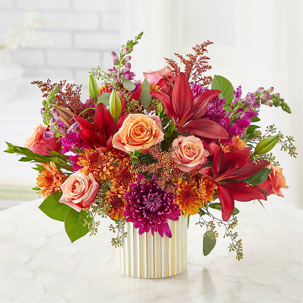 Burgundy Landscape Bouquet – Colonial Flower Shoppe, Somers CT