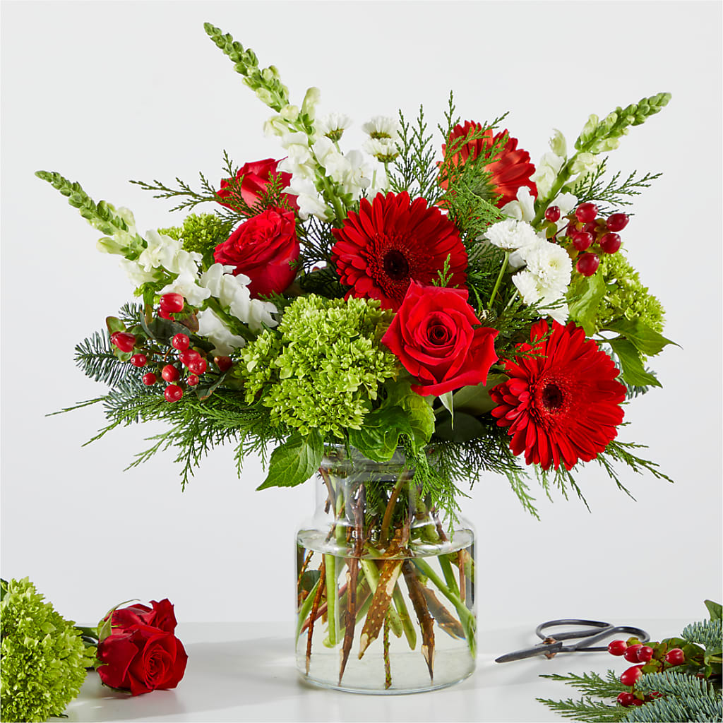 Merry Moment Bouquet – A Florist Original – Colonial Flower Shoppe, Somers CT