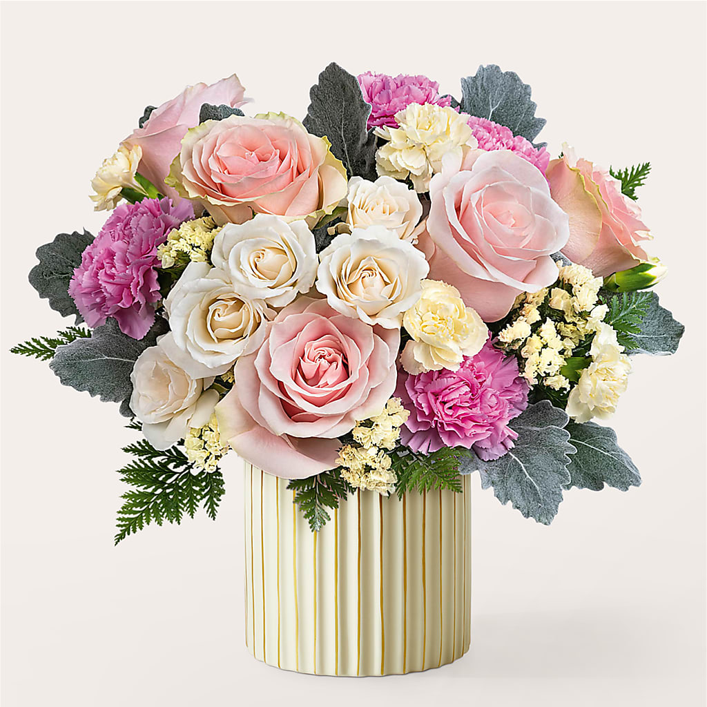 Blissful Moments Bouquet with Ivory Vase – Colonial Flower Shoppe, Somers CT
