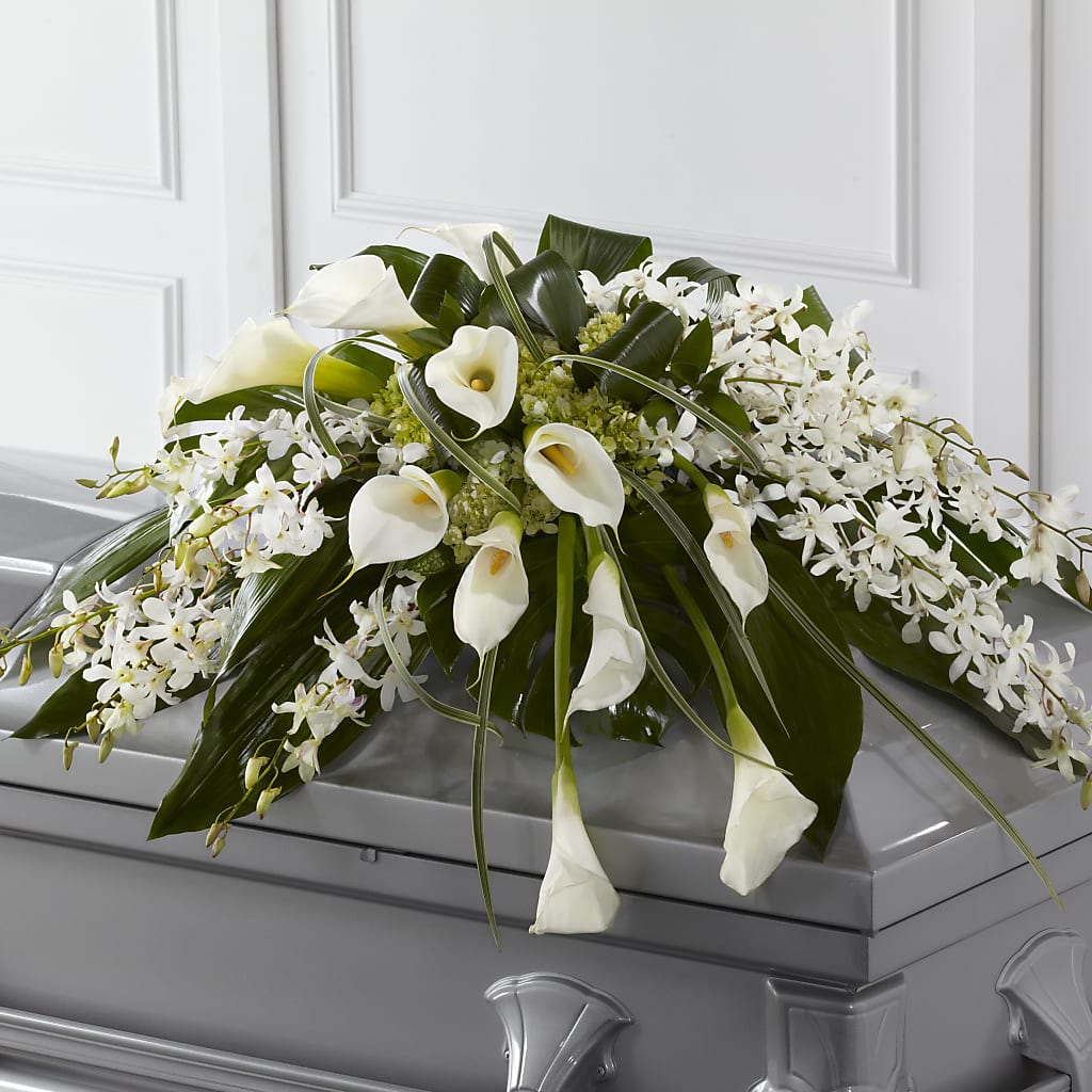 Angel Wings Casket Spray – Colonial Flower Shoppe, Somers CT