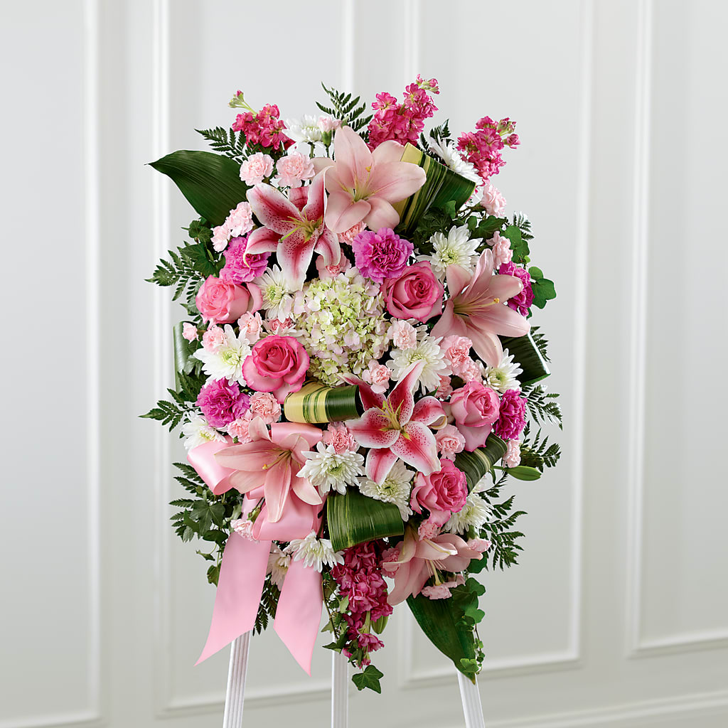 Comforting Standing Spray – Colonial Flower Shoppe, Somers CT