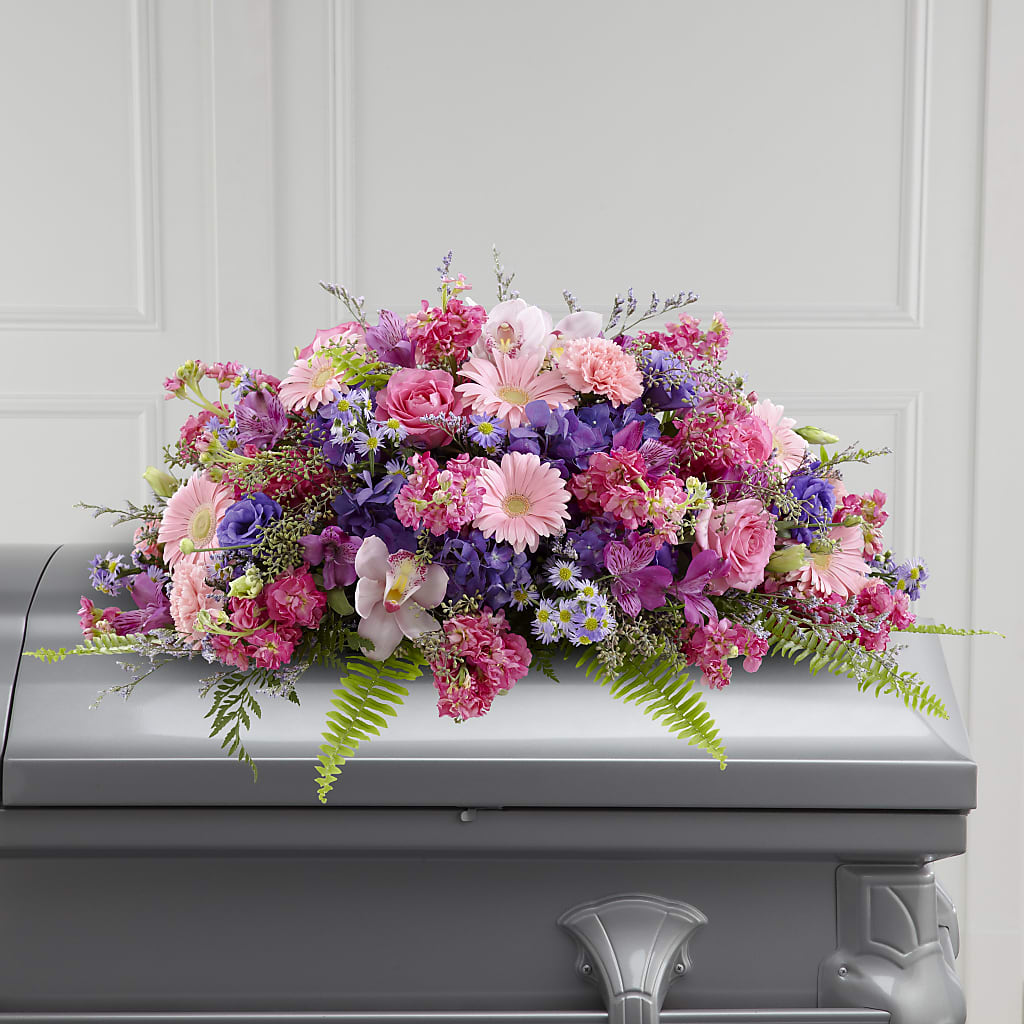 Glorious Garden Casket Spray – Colonial Flower Shoppe, Somers CT