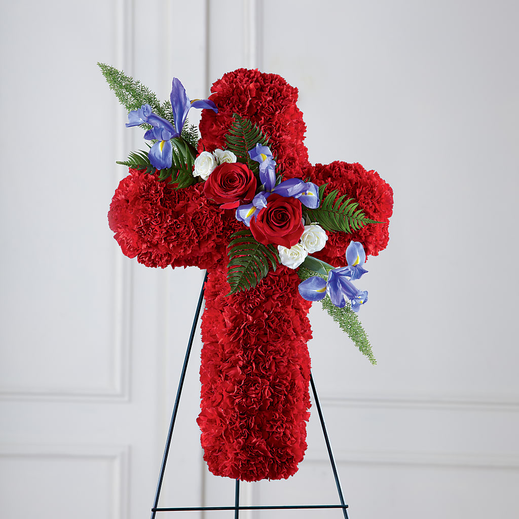 Faithful Hero Floral Cross – Colonial Flower Shoppe, Somers CT