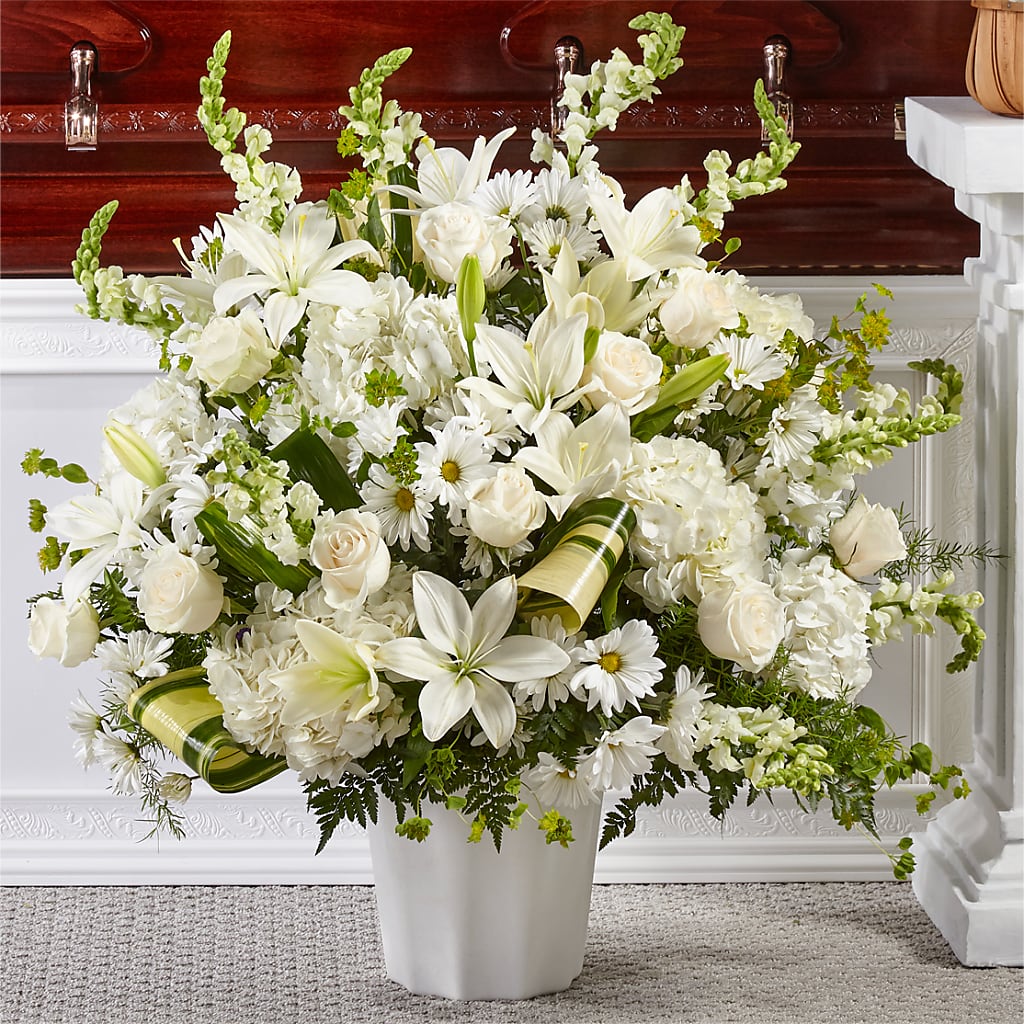 Thoughts of Tranquility Floor Basket – Colonial Flower Shoppe, Somers CT