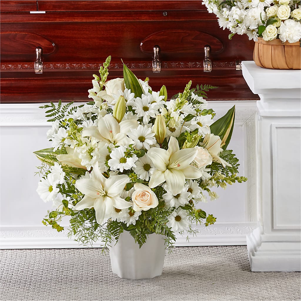 Thoughts of Tranquility Floor Basket – Colonial Flower Shoppe, Somers CT