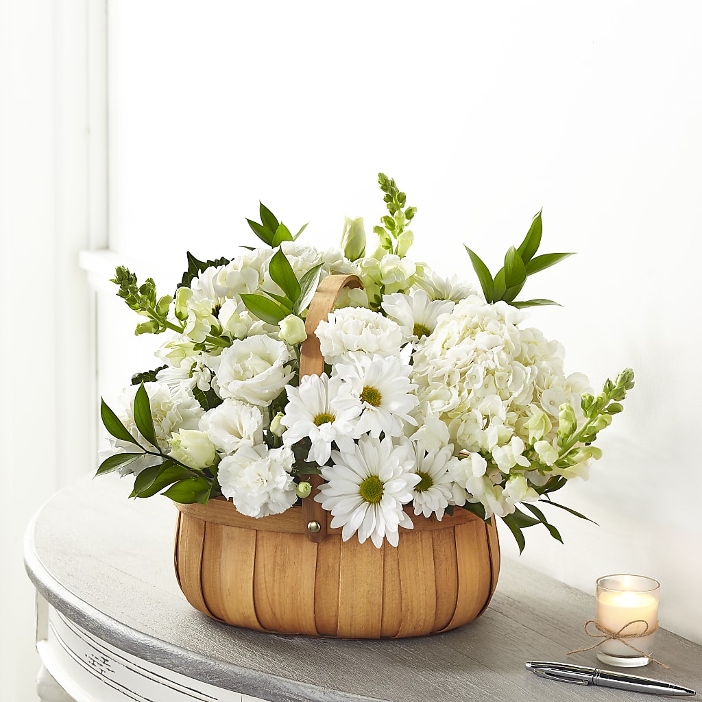 Pure Ivory Basket – Colonial Flower Shoppe, Somers CT