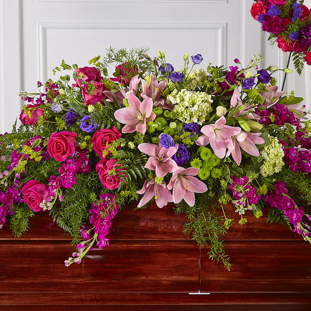 Radiant Tribute Casket Spray – Colonial Flower Shoppe, Somers CT