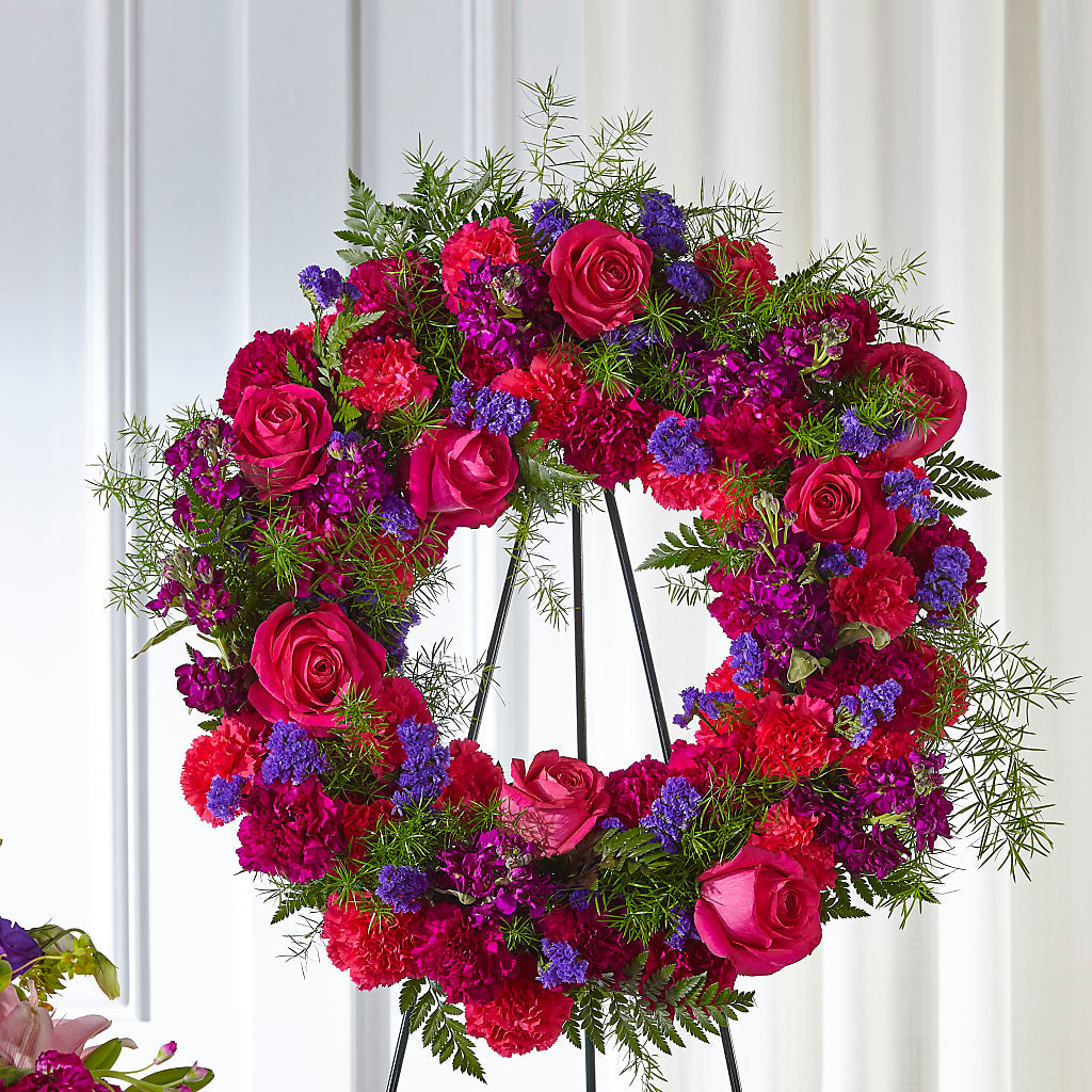 Calming Colors Wreath – Colonial Flower Shoppe, Somers CT