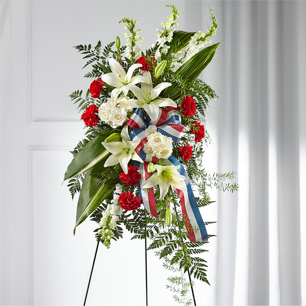 Stars of Life Standing Spray – Colonial Flower Shoppe, Somers CT