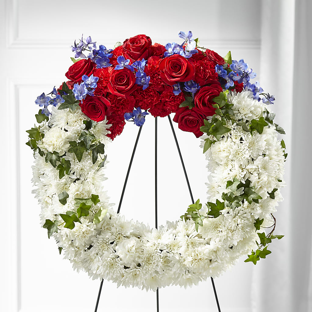 Patriotic Passion Wreath – Colonial Flower Shoppe, Somers CT