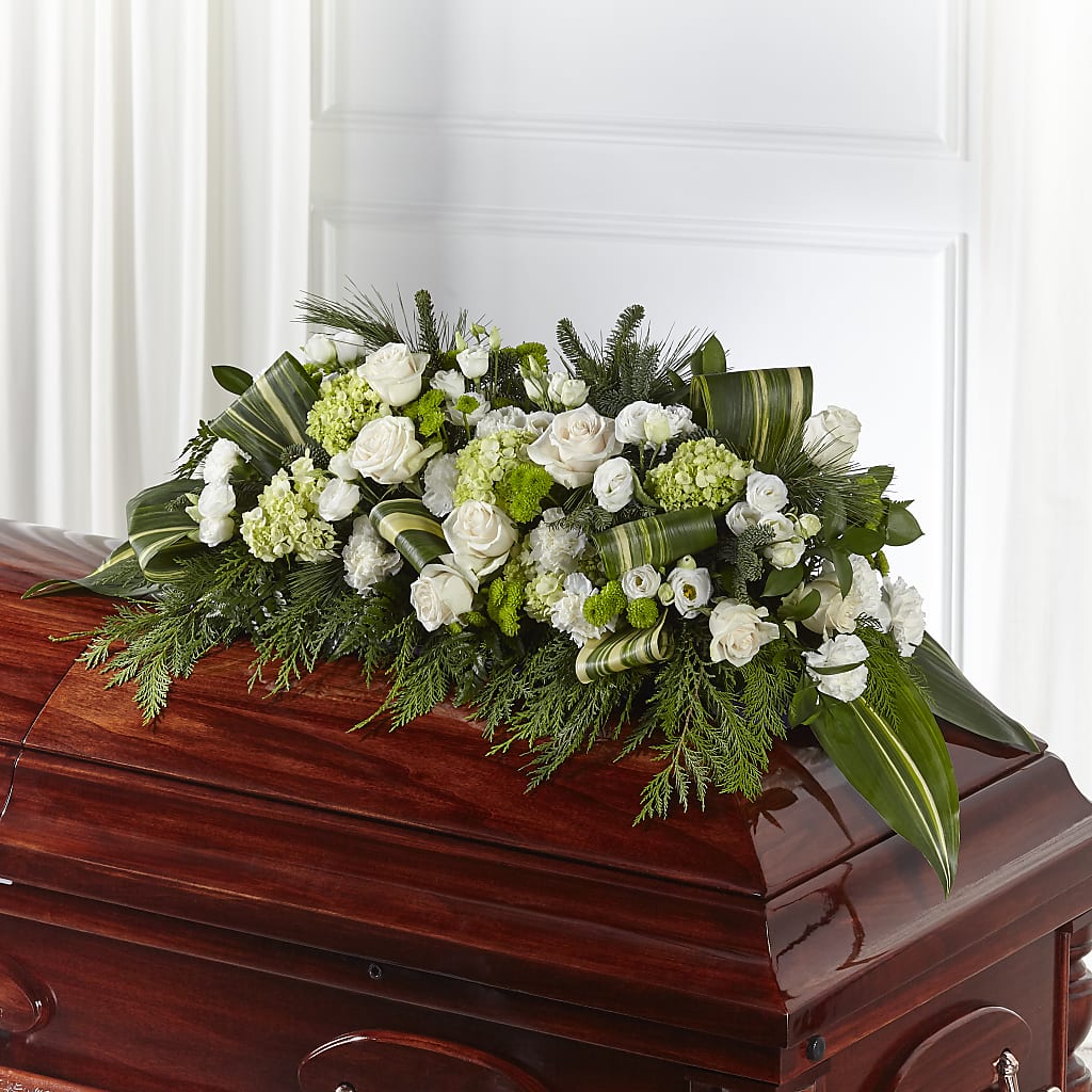 Hopeful Gesture Casket Spray – Colonial Flower Shoppe, Somers CT