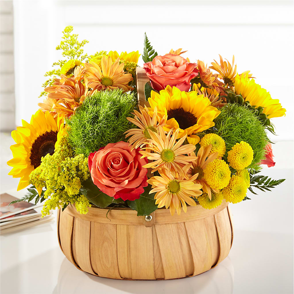 Harvest Sunflower Basket – Colonial Flower Shoppe, Somers CT