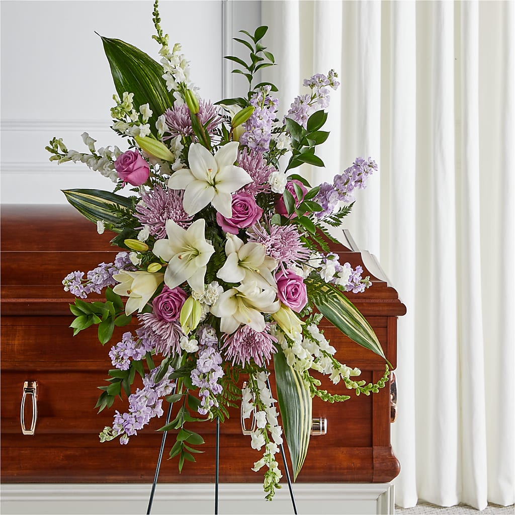 Grateful Hearts Standing Spray – Colonial Flower Shoppe, Somers CT