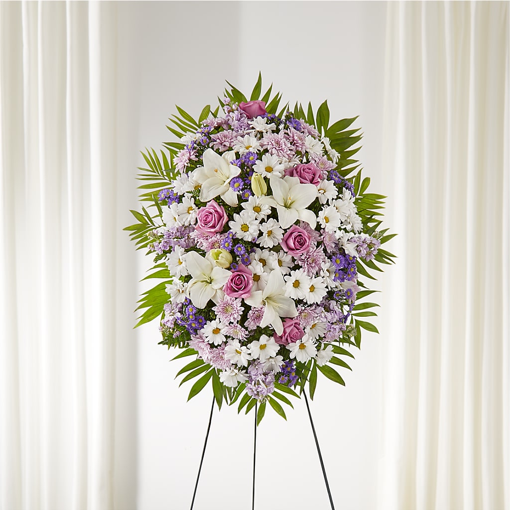 Surrounded by Love Standing Spray – Colonial Flower Shoppe, Somers CT