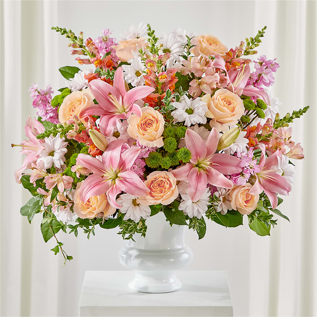 Heartfelt Gesture Urn Arrangement – Colonial Flower Shoppe, Somers CT