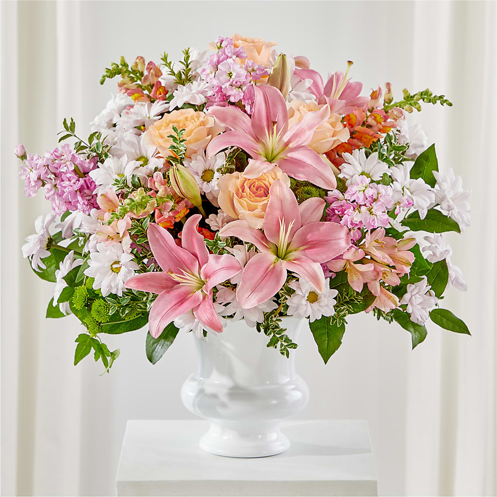 Heartfelt Gesture Urn Arrangement – Colonial Flower Shoppe, Somers CT