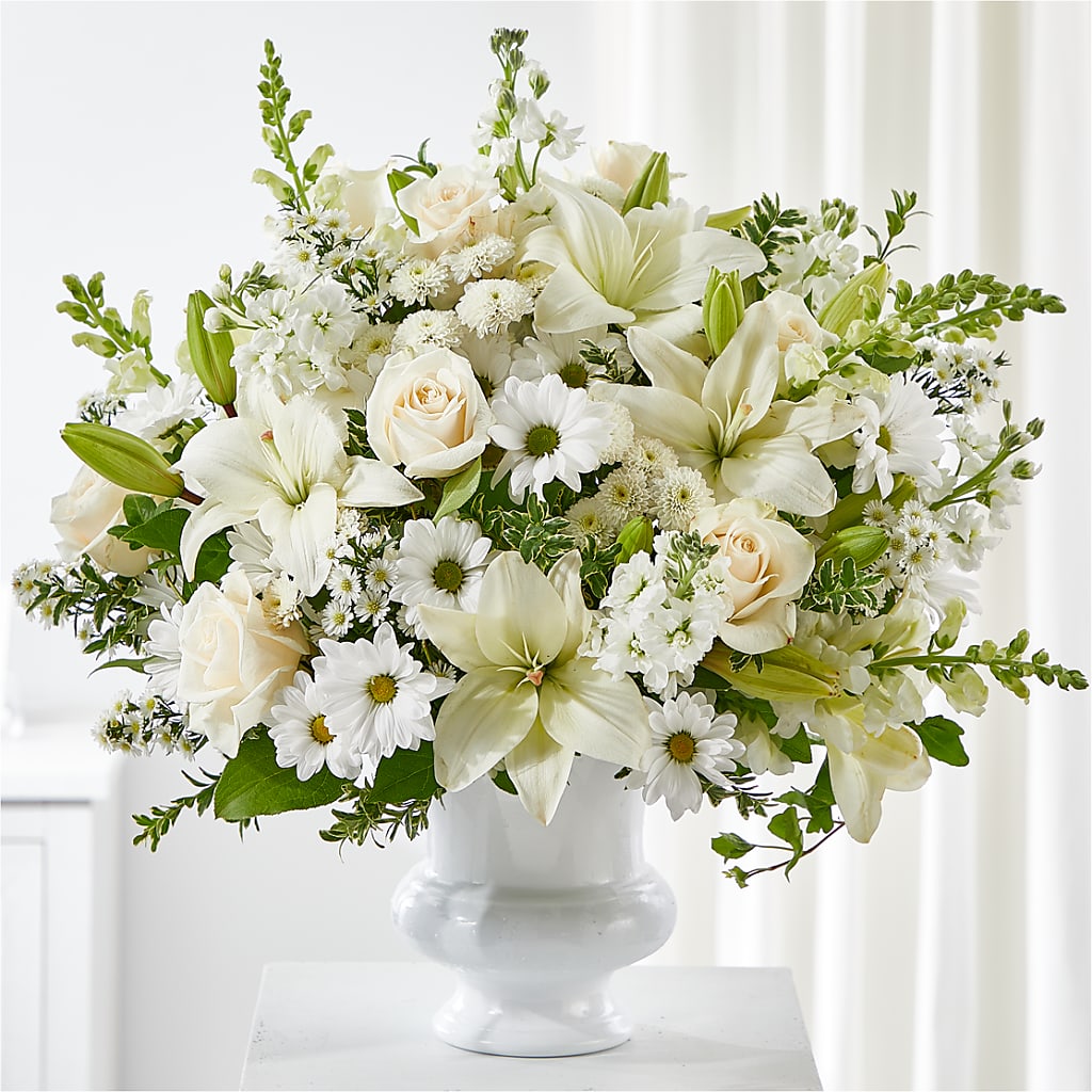 Uplifting Urn Arrangement – Colonial Flower Shoppe, Somers CT