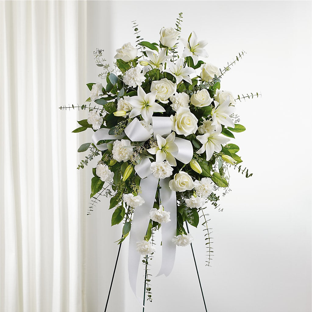 With Care Standing Spray – Colonial Flower Shoppe, Somers CT
