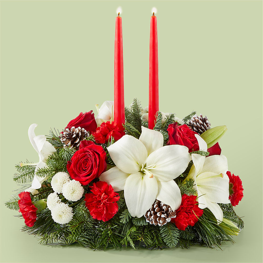Seasonal Festivities Centerpiece – Colonial Flower Shoppe, Somers CT