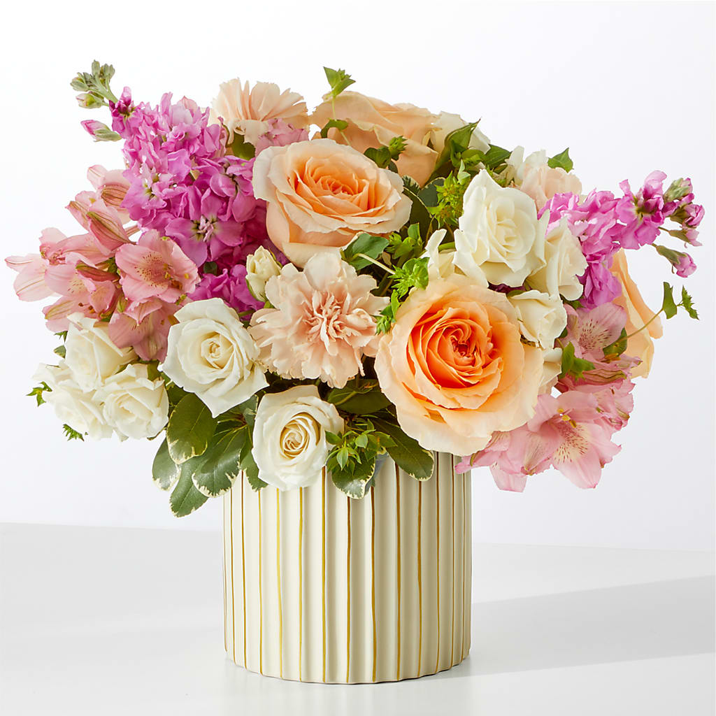Paradise Bouquet with Ivory Vase – Colonial Flower Shoppe, Somers CT