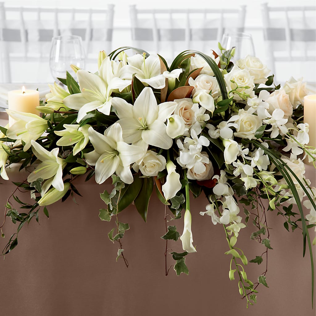 White Linen Arrangement – Colonial Flower Shoppe, Somers CT