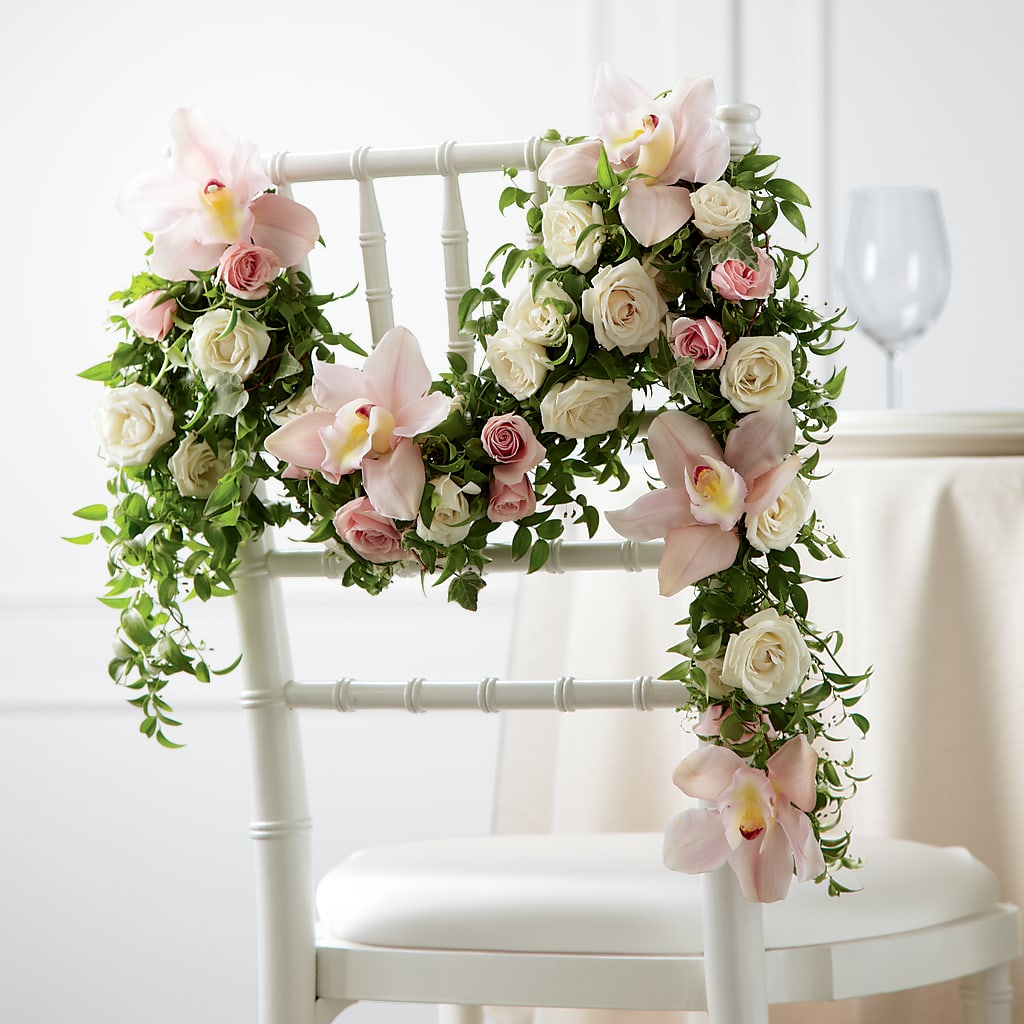 Orchid Rose Chair Décor – Colonial Flower Shoppe, Somers CT