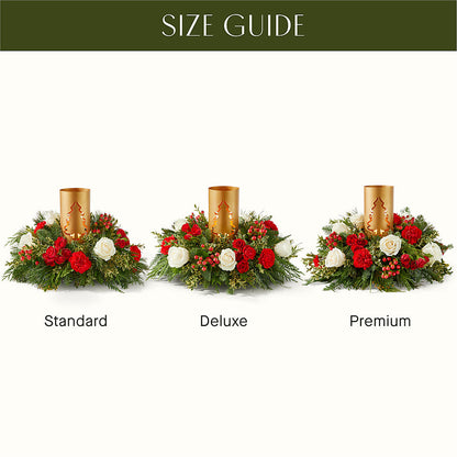 December Dreams Centerpiece –  Colonial Flower Shoppe, Somers CT
