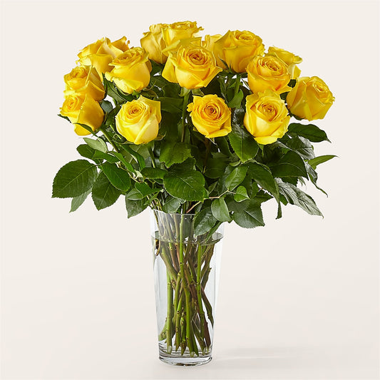 Long Stem Yellow Rose Bouquet –  Colonial Flower Shoppe, Somers CT