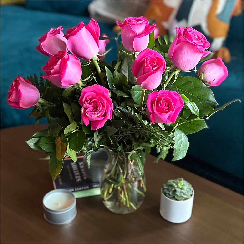 Long Stem Pink Rose Bouquet –  Colonial Flower Shoppe, Somers CT