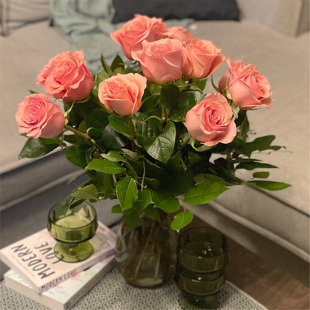 Long Stem Pink Rose Bouquet –  Colonial Flower Shoppe, Somers CT