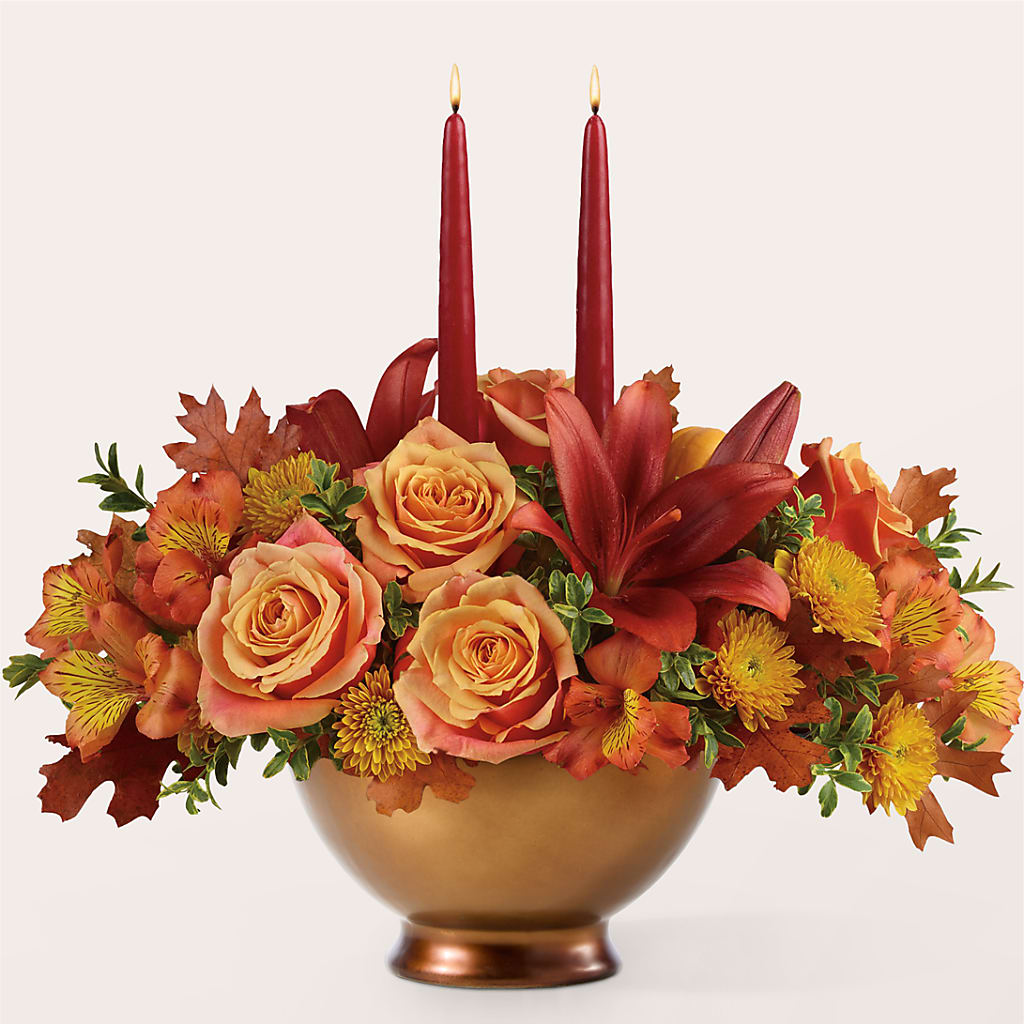 Harvest Table Centerpiece –  Colonial Flower Shoppe, Somers CT