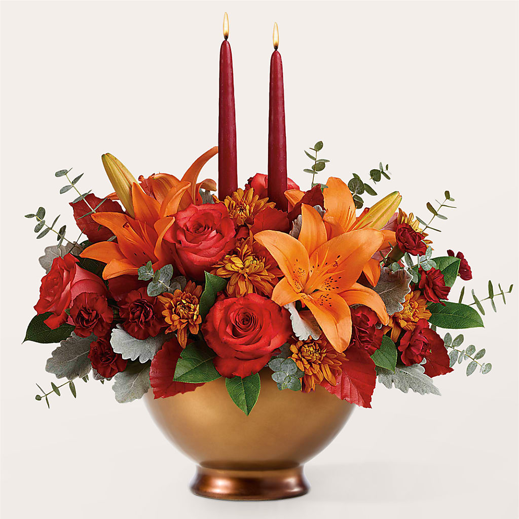 Fruits of Fall Centerpiece –  Colonial Flower Shoppe, Somers CT