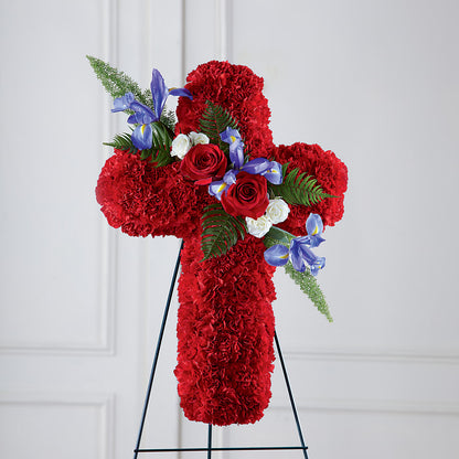 Faithful Hero Floral Cross –  Colonial Flower Shoppe, Somers CT