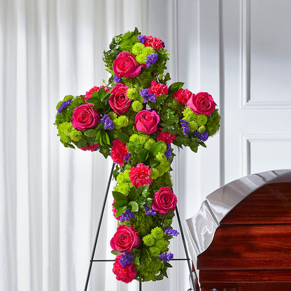 Tribute Rose Floral Cross –  Colonial Flower Shoppe, Somers CT