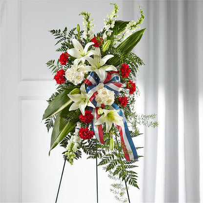 Stars of Life Standing Spray –  Colonial Flower Shoppe, Somers CT