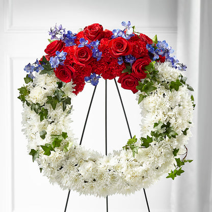 Patriotic Passion Wreath –  Colonial Flower Shoppe, Somers CT