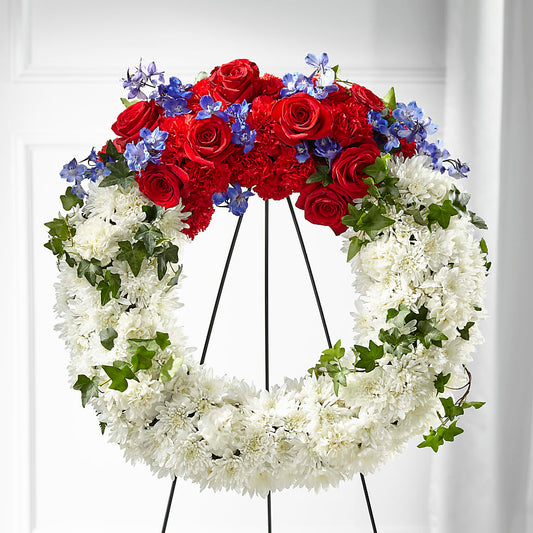 Patriotic Passion Wreath –  Colonial Flower Shoppe, Somers CT