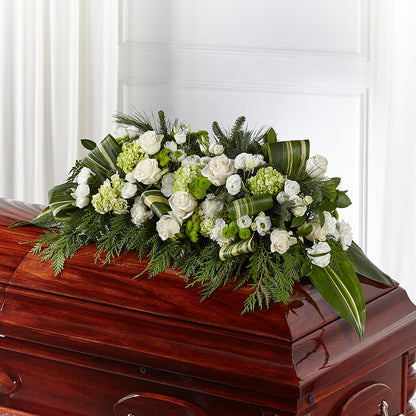 Hopeful Gesture Casket Spray –  Colonial Flower Shoppe, Somers CT