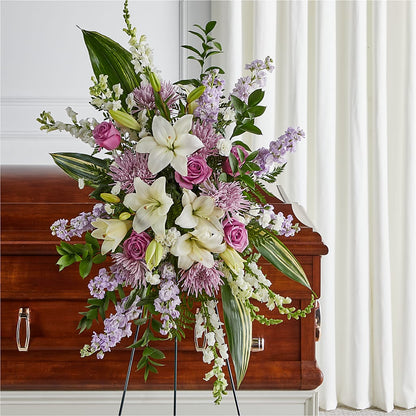 Grateful Hearts Standing Spray –  Colonial Flower Shoppe, Somers CT