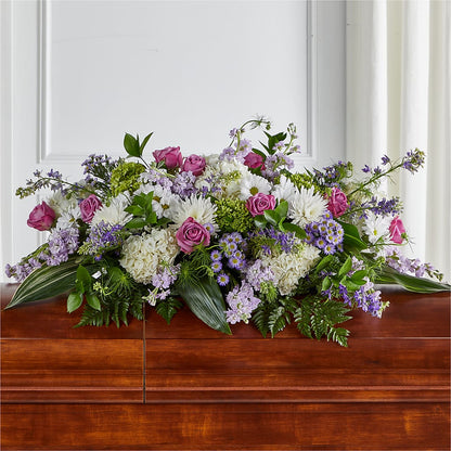 Meadows of Serenity Casket Spray –  Colonial Flower Shoppe, Somers CT