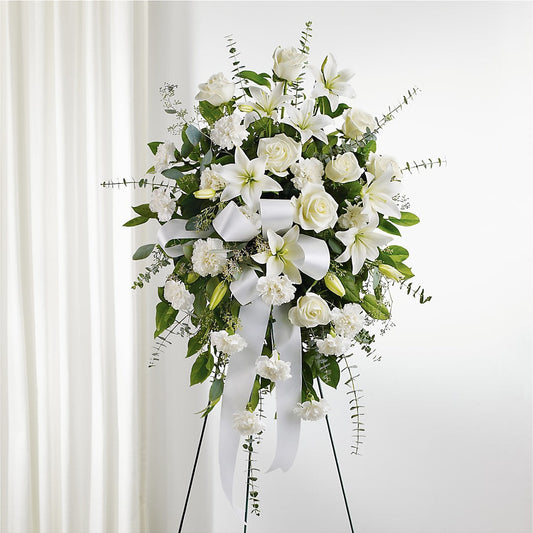 With Care Standing Spray –  Colonial Flower Shoppe, Somers CT