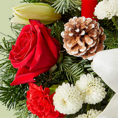 Seasonal Festivities Centerpiece –  Colonial Flower Shoppe, Somers CT
