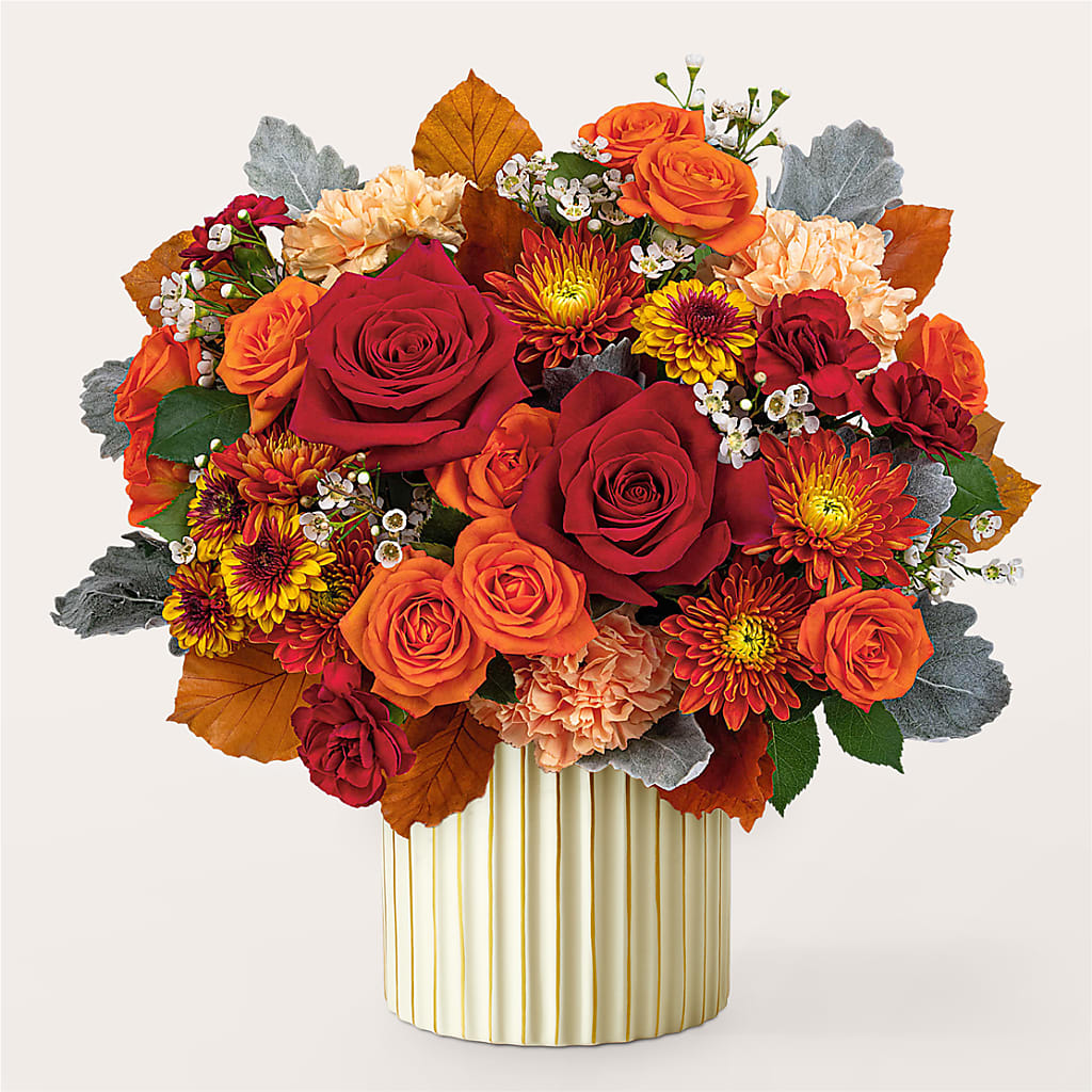 Merlot Bouquet with Ivory Vase –  Colonial Flower Shoppe, Somers CT