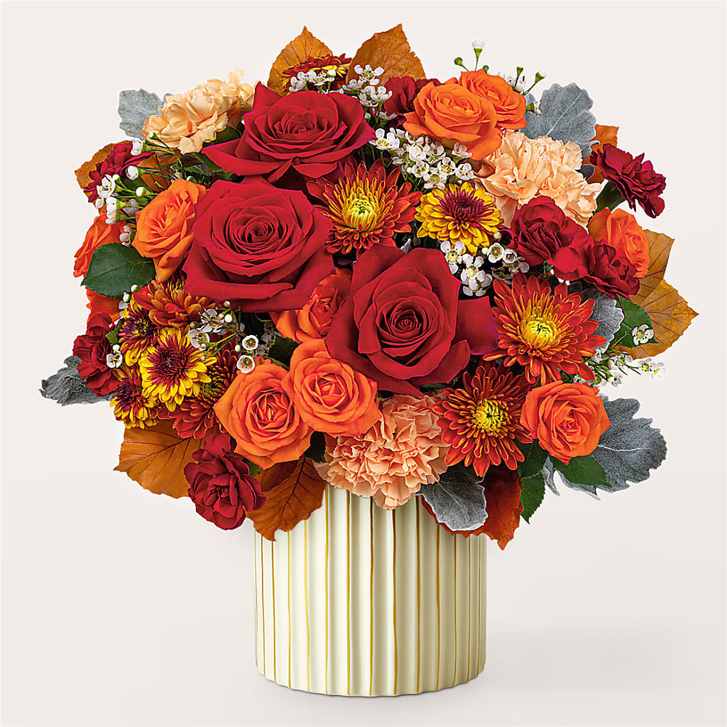 Merlot Bouquet with Ivory Vase –  Colonial Flower Shoppe, Somers CT