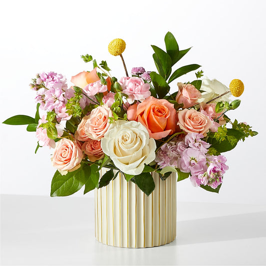 French Market Bouquet with Ivory Vase –  Colonial Flower Shoppe, Somers CT