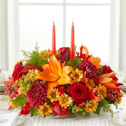 Autumn's Embrace Centerpiece –  Colonial Flower Shoppe, Somers CT