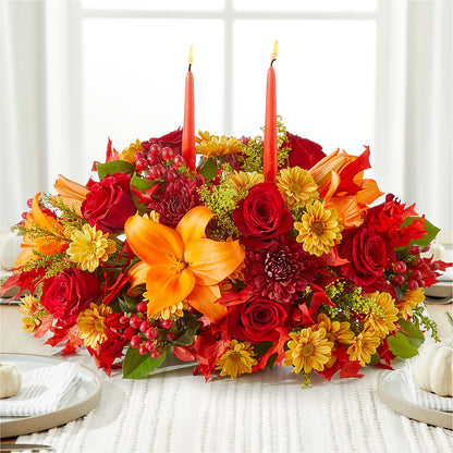 Autumn's Embrace Centerpiece –  Colonial Flower Shoppe, Somers CT