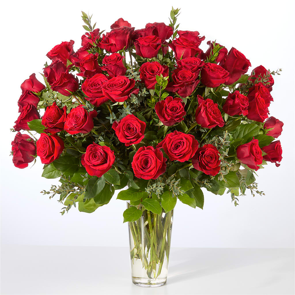 Forever Yours Fifty Stem Red Rose Bouquet –  Colonial Flower Shoppe, Somers CT